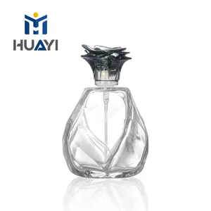 Customized Unique Shape Luxury 100ml Rose Cap Glass Sprayer Perfume Bottle