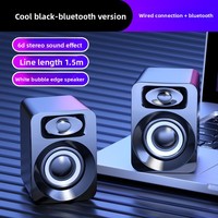 Haut-parleur d'ordinateur de bureau filaire compact avec subwoofer, basses puissantes, crossover bidirectionnel 5-10W, couleur unie, pour jeux