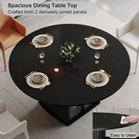 Table à manger ronde avec étagères ouvertes, porte-verres à vin, finition bois, cuisine domestique, OEM, durable, multifonction, salon