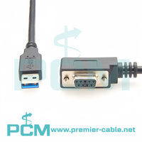 Câble série RS232 USB vers DB9 femelle à angle droit 4 broches vers le bas Puce FTDI FT232, USB vers série, USB vers RS232, USB vers Null Modem