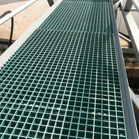 Grille de plancher en plastique FRP résistante à la corrosion, panneau de grille en fibre de verre, grille de plateforme moulée avec maille de 38x38mm et surface texturée