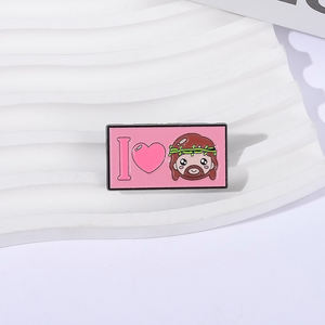 Adoro la spilla con spilla in smalto di gesù credenza religiosa carino gioco rosa spilla con spilla distintivo regalo di gioielli divertenti per gli amici - Product Image 2