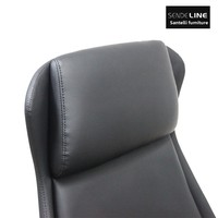 Chaise de bureau ergonomique Mermaid avec cadre en bois, dossier haut réglable, revêtement en cuir PU, chaise de réunion confortable pour une utilisation sédentaire, pivotante