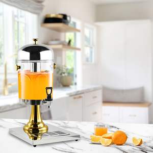 Dispensador de Bebidas de Plástico Moderno Db de 3L con Refrigeración por Hielo, Grado Comercial, Forma Redonda, Acabado Dorado - Product Image 4