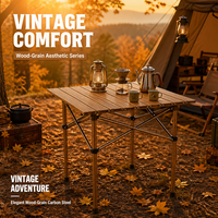 Table de repas pliante compacte en acier au carbone, design moderne, 4 places, gain de place, durable, pour le camping