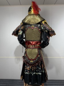 Tragbare chinesische Sängertungs-Generalschuppenrüstung im Stil der Song-Dynastie, komplettes Set mit Helm, gestreift, Cosplay-Requisite für Ausstellungen - Product Image 5