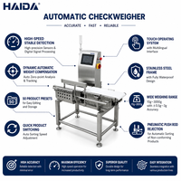 Contrôleur de poids automatique 10 à 3000g en acier inoxydable, machine de pesage dynamique avec 50 préréglages et rejet pneumatique pour l'industrie alimentaire et pharmaceutique