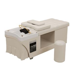 Sillón de Champú para Salón de Belleza con Lavabo de Cerámica, Cama de Masaje para Champú - Product Image 1