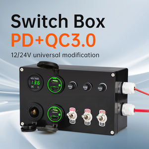 थोक pd + qc3.0 फास्ट चार्जिंग वाहन बिजली वितरण नियंत्रण बॉक्स 3 गिरोह टॉगल स्विच 10 ए फ्यूज संयोजन पैनल - Product Image 2