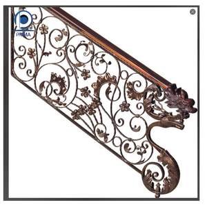 Rampe d'escalier en <span class=keywords><strong>fer</strong></span> <span class=keywords><strong>forgé</strong></span> de style européen Prima, garde-corps de balcon intérieur, garde-corps de <span class=keywords><strong>baie</strong></span> vitrée, clôture de couloir, rampe de maison - Product Image 4