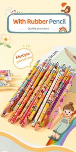 Lot de papeterie personnalisé mignon pour l'école, crayons à dessin en bois HB pour anniversaire - Product Image 3