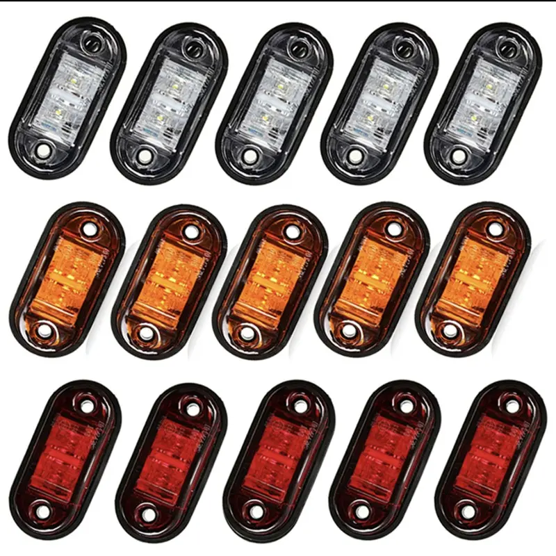 10 Stück Warnlicht LED Diodenlicht ovales Freiraum-Zubehör für Lkw orange weiß rot LED Seitenschilderlampe 12 V 24 V Lkw-Zubehör