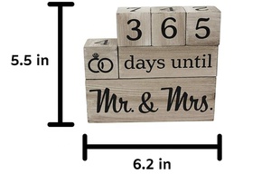 Calendario de cuenta regresiva de boda con acabado rústico, bloques de madera - Product Image 2