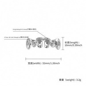 กริลล์ซสำหรับฟัน รูปดาวแบบไม่สมมาตร ดีไซน์ทรงหยดน้ำ สีเงิน สีทอง ชุดเซ็ตแบบฝังเพชร สำหรับทุกเพศ ใส่ได้ทุกวัน สไตล์ฮิปฮอป ทันสมัย - Product Image 4