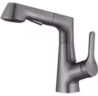 Robinet monocommande moderne gris en plastique, modèle à trou unique, le plus vendu de l'usine, avec capteur sans contact, en laiton et céramique, à débit contrôlé