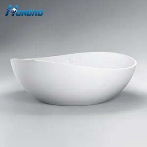 Baignoire en résine acrylique à Surface solide, petite baignoire à Surface solide autoportante baignoire en résine en pierre artificielle de forme ovale