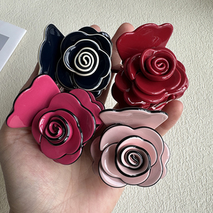 Pince à cheveux en camélia <span class=keywords><strong>de</strong></span> petite taille pour femmes, pince à cheveux pour <span class=keywords><strong>queue</strong></span> <span class=keywords><strong>de</strong></span> <span class=keywords><strong>cheval</strong></span> moyenne et haute, accessoire <span class=keywords><strong>de</strong></span> cheveux en acide acétique, fleur, accessoire pour la tête - Product Image 1