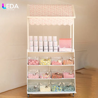 Chariot à desserts portable personnalisé LEDA, chariot à gâteaux pliable, présentoir à desserts, chariot à bonbons pour mariage, fête, événements, décoration