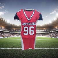 Derniers modèles de maillots de football pour hommes, col montant, polyester, impression par sublimation, maillot de football optimal pour l'équipe, vêtements de sport de football américain