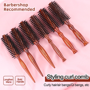 Brosse de coiffure compacte ionique à poils de sanglier en bois, résistante aux hautes températures, pour femmes, vente directe usine - Product Image 4