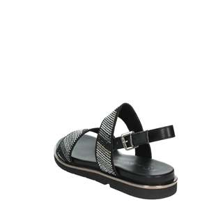 Sandalias planas para mujer Marco Tozzi 2-28403-42 Powder Black con tiras y pedrería para uso casual - Product Image 2