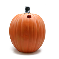 Lumière de citrouille Jack-O'-Lantern effrayante pour Halloween, décoration LED de citrouille avec dents dentelées et sourcils touffus pour maison hantée et fête
