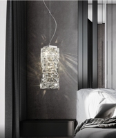Lampe de lustre à LED moderne en cristal K9 de style unique pour décoration intérieure chromée