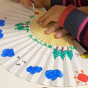 Ventes chaudes : Éventails pliables en papier de bambou vierges pour la peinture DIY - Product Image 4