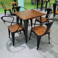 Chaises et tables de café en métal en bois durable et bon marché fabriqué en usine directe en Chine