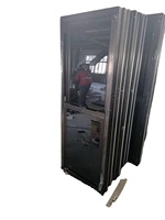 Fenêtre à double battant en aluminium à cadre fin avec moustiquaire magnétique, grand panneau de verre à vision panoramique, structure coulissante verticale, insonorisation extérieure