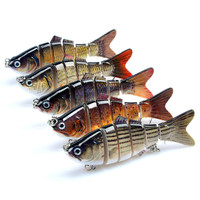 WildTrek 19g 10cm Leurre de pêche multi-sections pour eaux moyennes, leurre dur avec hameçons triples pour saumon, rivière, lac, ruisseau