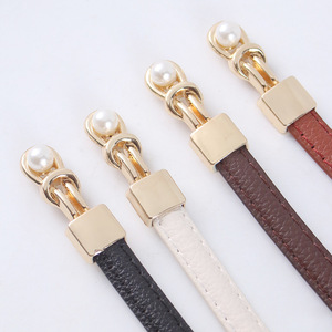 ゴールドバックル付きレザーベルトクラシックジーンズパンツ用 - Product Image 4