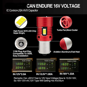 Siêu sáng 1156 1157 7443 7440 T20 BA15S bau15s SMD 3570 đèn báo rẽ Bóng Đèn chạy ban ngày 12-24V không phân cực - Product Image 3