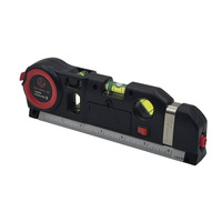 Livella Laser Rossa Multifunzione, Linea Orizzontale e Verticale, Livella a 4 Bolle con Metro a Nastro 3M per Costruzioni e Fai-da-Te