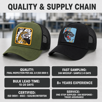 Casquette de baseball 5 panneaux en maille brodée motif animal, style trucker, séchage rapide, unisexe, réglable, toutes saisons, vente en gros
