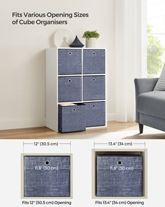 Lot de 6 bacs de <span class=keywords><strong>rangement</strong></span> pliables en tissu, capacités de 20 à 35 L, empilables et durables pour vêtements et jouets - Product Image 6