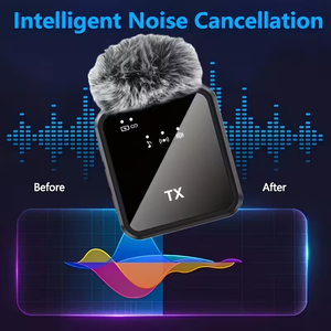 Microphone cravate sans fil avec son clair, design portable pour <span class=keywords><strong>YouTube</strong></span>/TikTok/Vlogging, prend en charge les connecteurs Type-C, IOS, 3,5 mm - Product Image 4