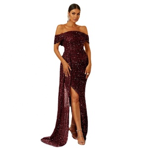chinese dress ladies Simple La Femme Long Prom Dress with Beaded Straps