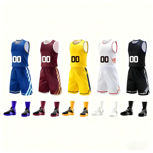 <span class=keywords><strong>Ensemble</strong></span> Maillot <span class=keywords><strong>de</strong></span> Basketball pour Enfants et Adultes – <span class=keywords><strong>Tenue</strong></span> <span class=keywords><strong>de</strong></span> Sport Multicolore à Col en V pour Hommes et Femmes – <span class=keywords><strong>Ensemble</strong></span> Uniforme <span class=keywords><strong>de</strong></span> Gym et <span class=keywords><strong>de</strong></span> Basketball - Product Image 1