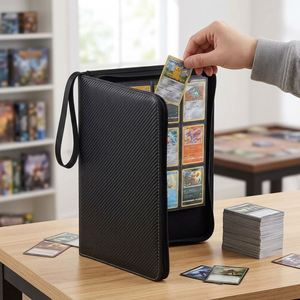 Carpeta para Tarjetas de Gran Capacidad con 720 Bolsillos - Álbum con Cierre y 9 Compartimentos Laterales para Tarjetas Coleccionables MTG (Logotipo Personalizado) - Product Image 1