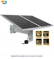 Alimentation solaire 80W pour la surveillance à distance avec batterie LiFePO4 384Wh, MPPT 11-14.8V DC, IP65, montage sur poteau ou mural