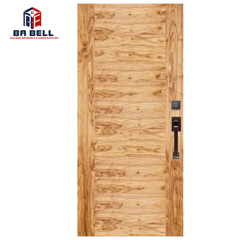 Madera de nogal madera grano costura granero estilo rústico sólido simple puerta de madera interno/exterior oscilación puertas de madera