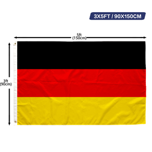 Drapeau allemand 3x5 pieds en polyester, impression recto, œillets en laiton, double couture, Deutschland, vente en gros, 3x5 90x150cm, drapeau allemand - Product Image 1