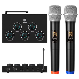 Hệ thống micro không dây karaoke HD, bộ trộn âm thanh, card âm thanh quang học, micro cho PC, TV, tiệc tùng, micro không dây động, bộ trộn karaoke - Product Image 1