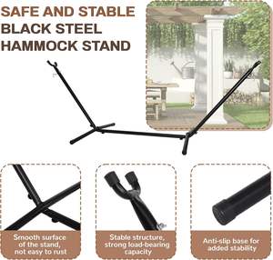<span class=keywords><strong>Support</strong></span> de <span class=keywords><strong>hamac</strong></span> en acier moderne réglable en fer forgé Wirecutter, pour l'extérieur, 9 pieds, capacité de 450 livres - Product Image 5