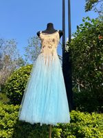 Bettergirl 2025 neues vietnamesisches Nischen-Design Spitzen-Patchwork mintgrünes Trägerkleid aus Netzstoff