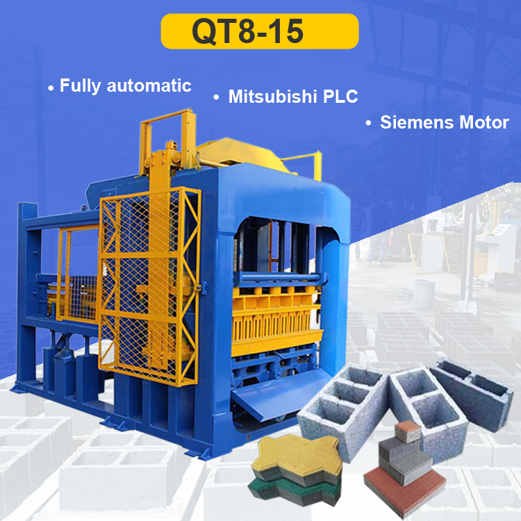 QT8-15 Automatic building concrete hollow block making machines brick moulding machine price