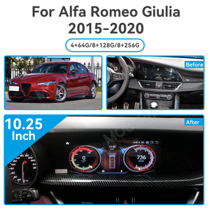 Mookaka 10.25 "Android13 Alfa Romeo için araba radyo Giulia 2015-2020 8 çekirdekli araç DVD oynatıcı oyuncu Carplay ile GPS navigasyon radyo ile - Product Image 2