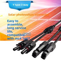Adaptateur de prise à trois voies de type Y pour panneaux solaires photovoltaïques, étanche IP67, ignifuge
