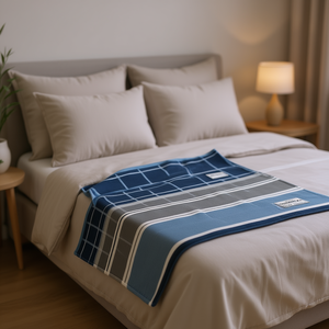 Manta Nórdica Rectangular a Rayas, Tejida, para Todas las Estaciones - Product Image 2